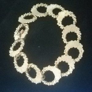 Vintage Textured Circle Bracelet 1/20 12 KT GF